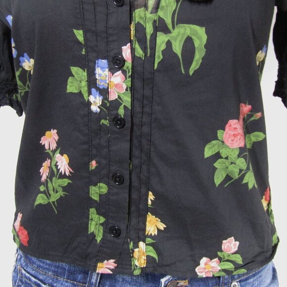 REFORMATION M Floral Night Bloom Hara Top Cottagecore Dark Romantic Witchy - Picture 3 of 11